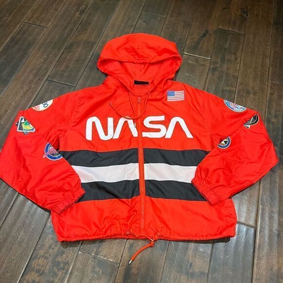 NASA crop rain jacket women’s large - Picture 7 of 7